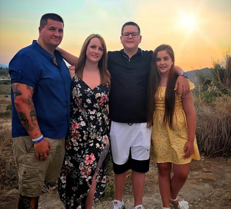Family of 4 in Spanish Sunset