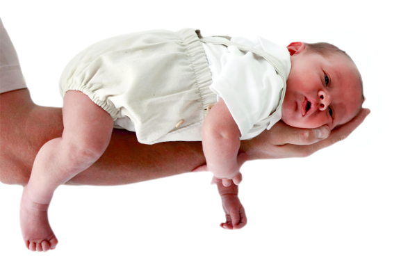Baby on dad's arm, newborn photography